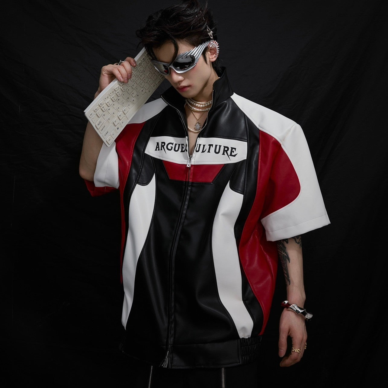 Heavy Contrast Color Design Short Sleeve