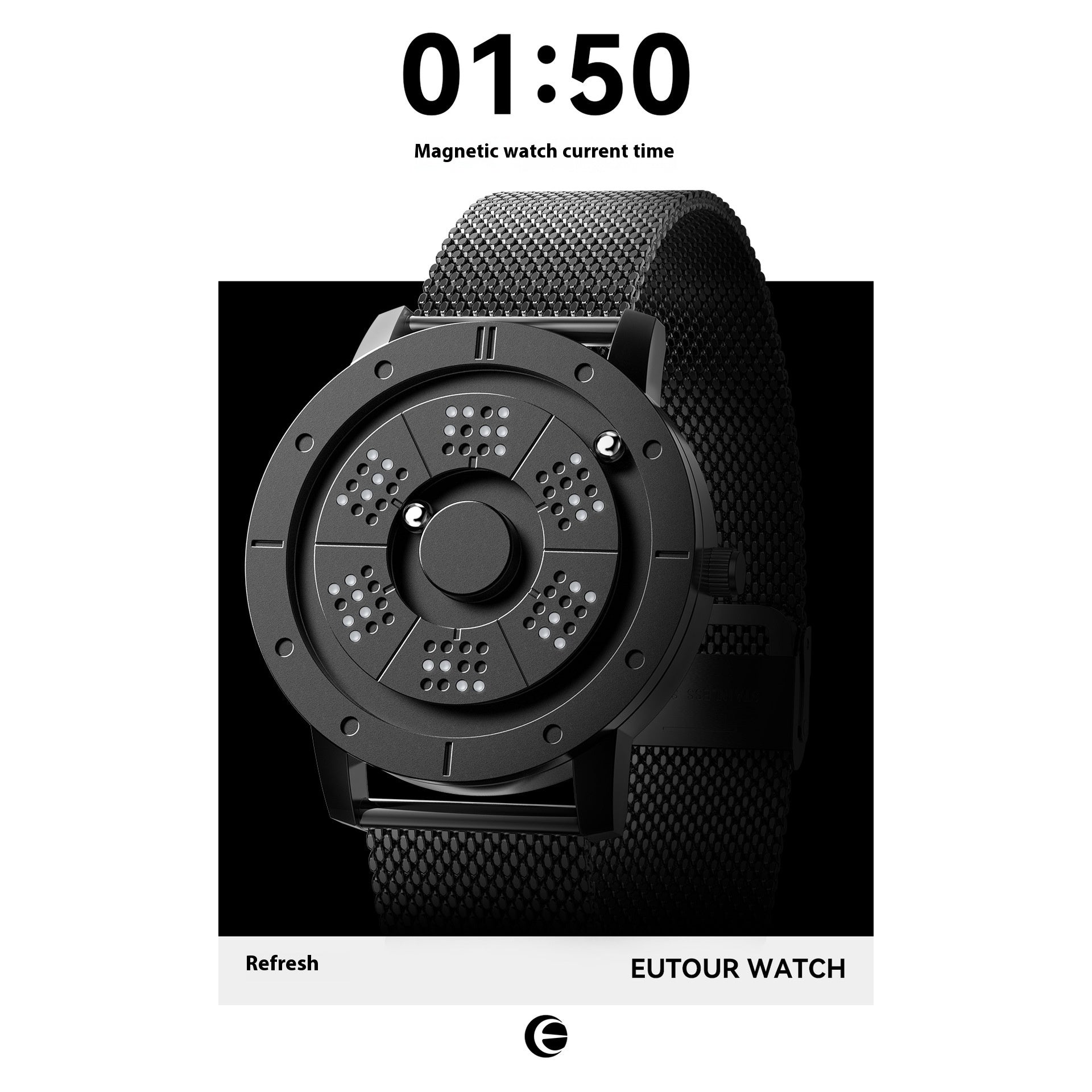 Fashion Sports Quartz Watch Blue Steel Timepiece