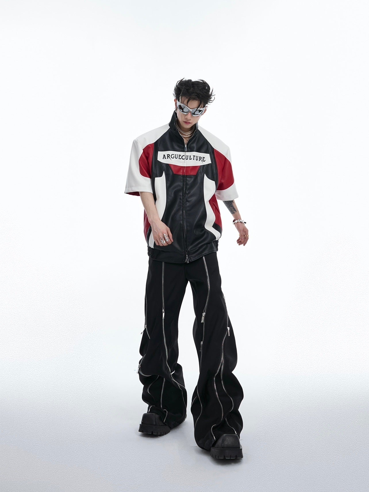 Heavy Contrast Color Design Short Sleeve