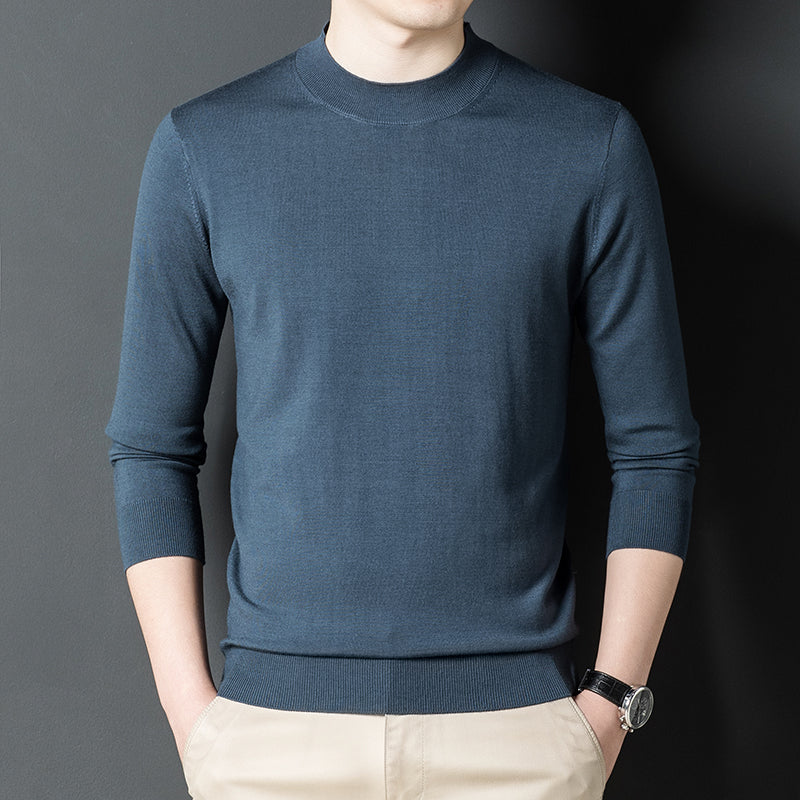 Men's Crew Neck Solid Color Knit Sweater