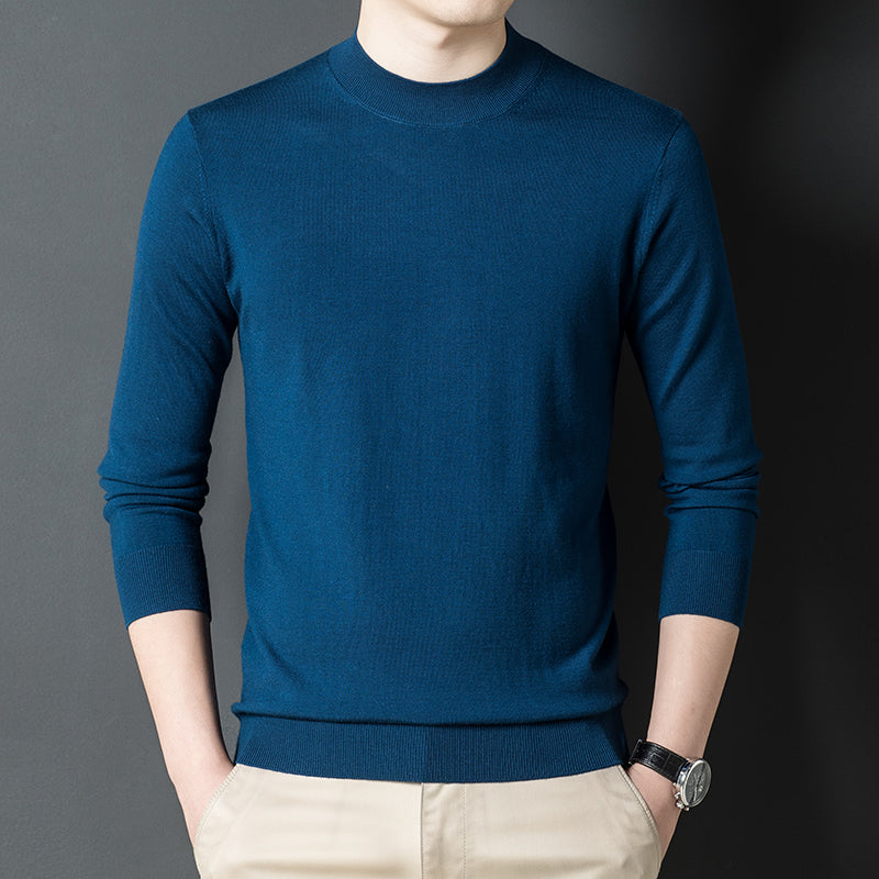 Men's Crew Neck Solid Color Knit Sweater