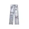 Graffiti-embroidered Frayed Wash Jeans